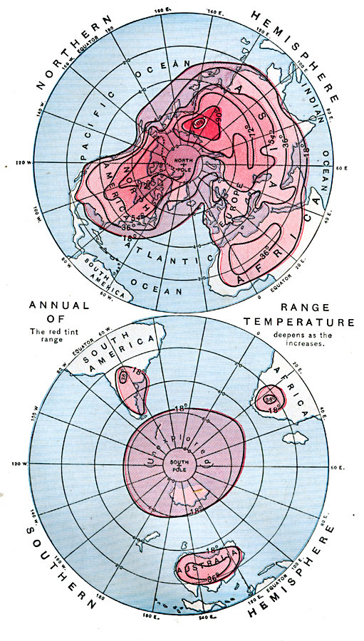 World Annual Range of Temperature