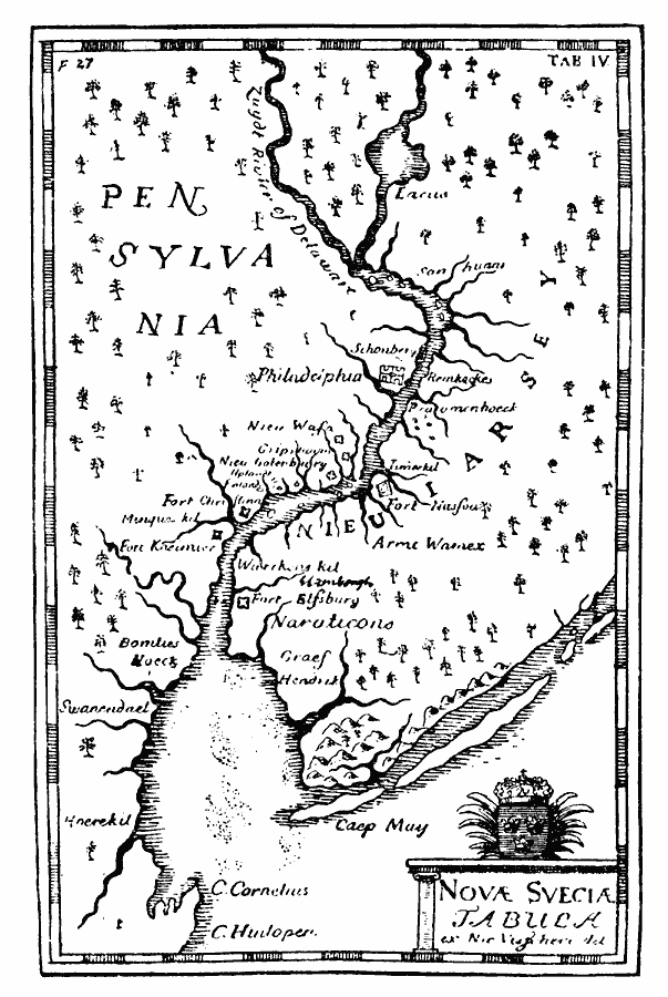 Visscher's Map of the Delaware Bay and River, and New Sweden