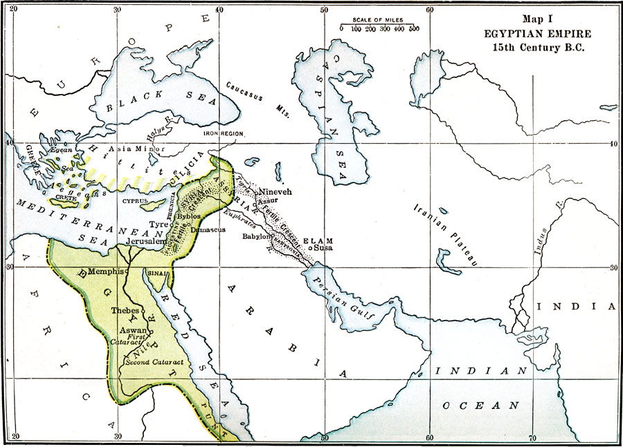 Map Of The Egyptian Empire In The 15th Century Bce