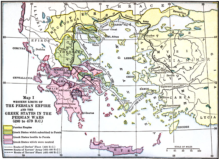 Western Limits of the Persian Empire and the Greek States in the Persian Wars
