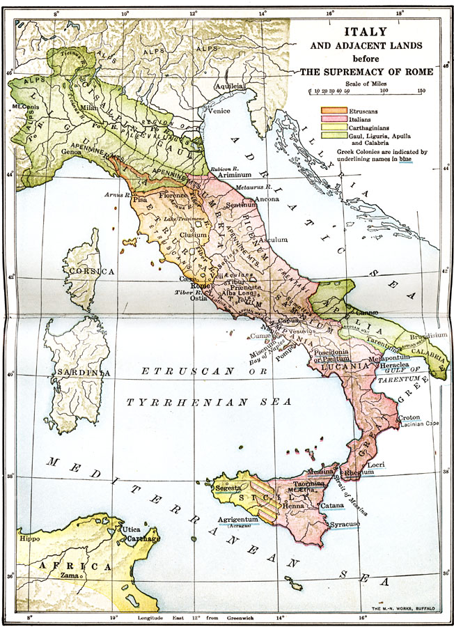 Italy and adjacent lands before the supremacy of Rome