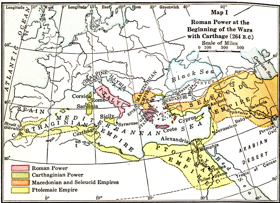 Roman Power At The Beginning Of The Wars With Carthage