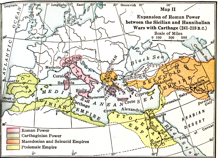 Expansion of Roman Power between the Sicilian and Hannibalian Wars with Carthage