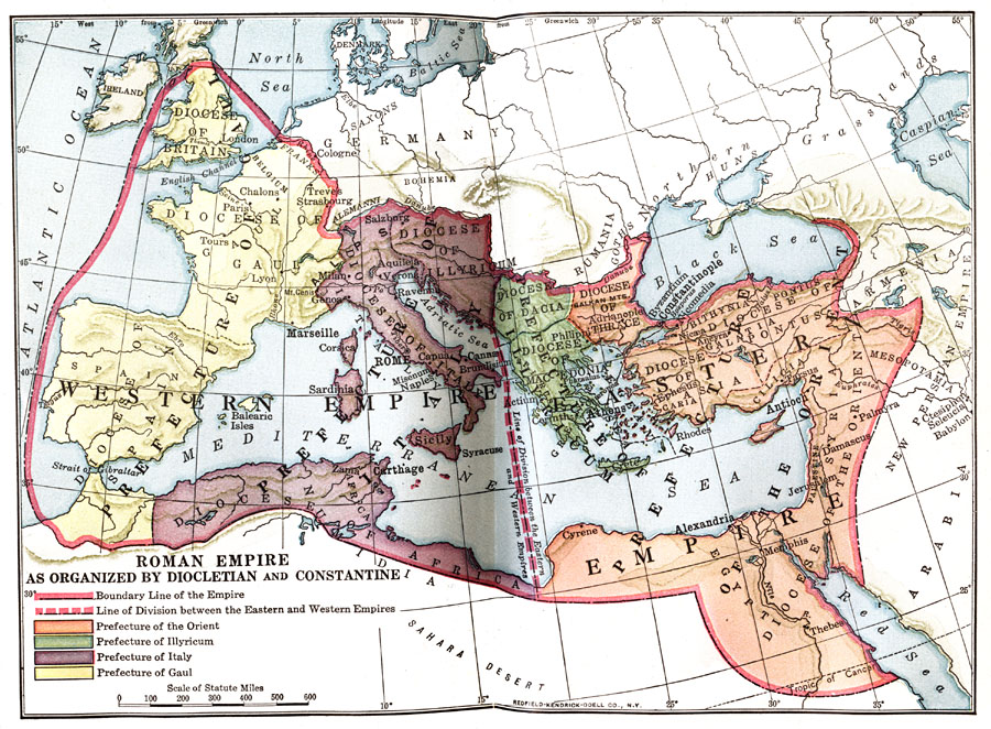 Roman Empire as organized by Diocletian and Constantine