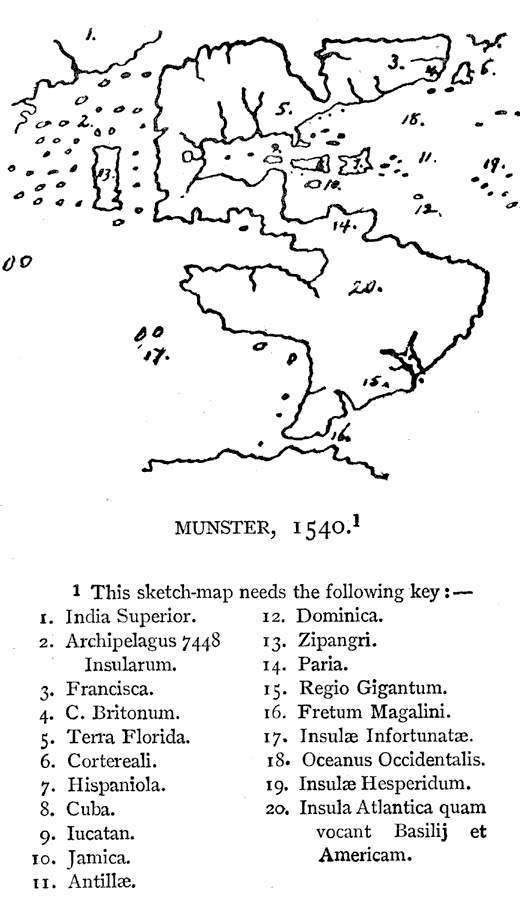Munster's Map of Western Hemisphere