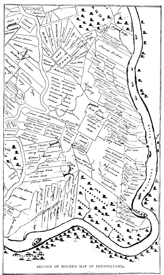 Section of Holme's Map of Pennsylvania