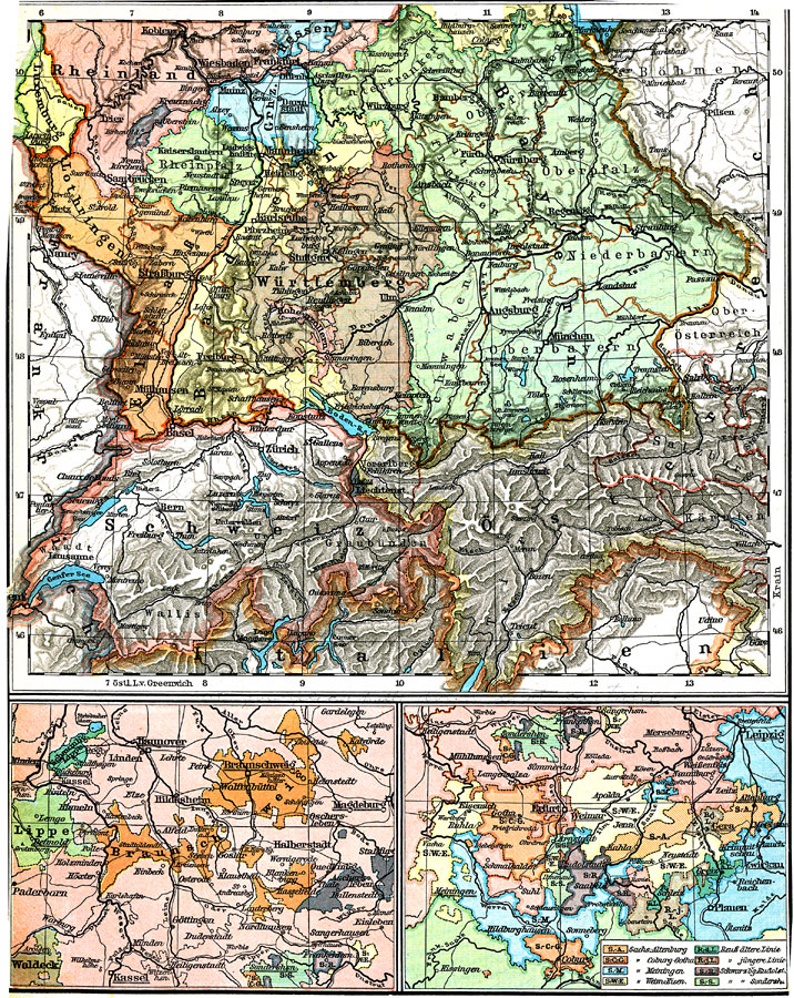 Southern German States, Braunschwieg State, and Thüringische State