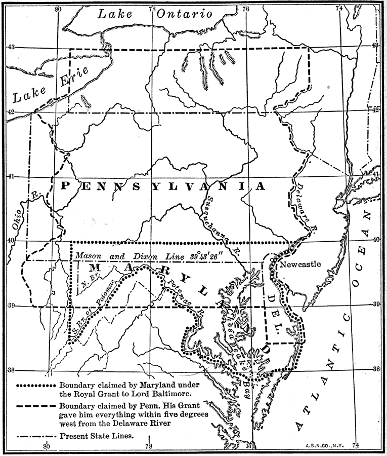 Boundary Dispute between Maryland and Pennsylvania