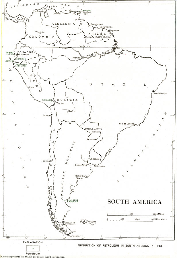 Production of Petroleum in South America