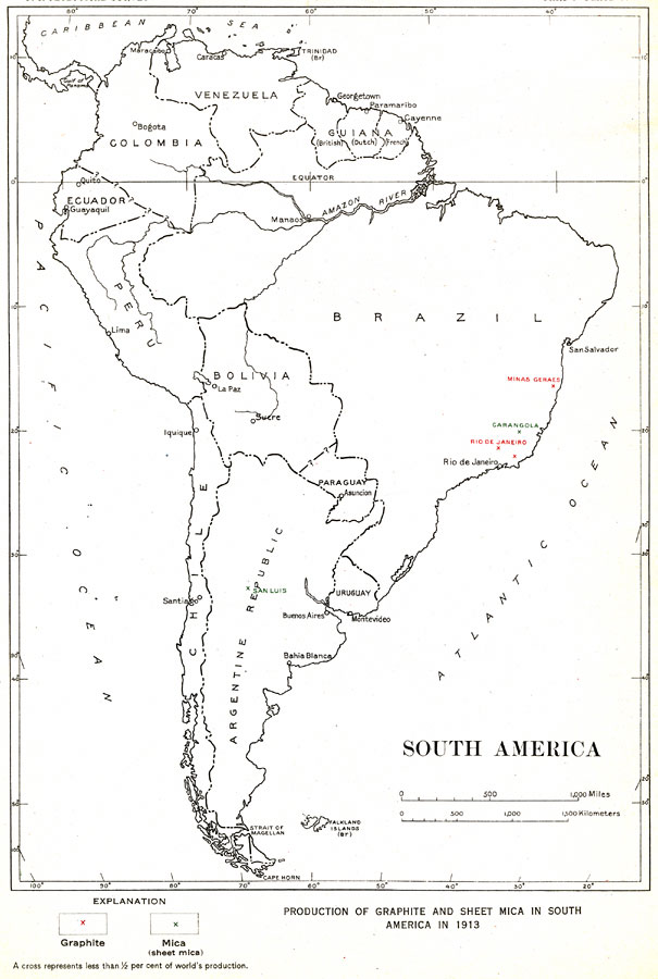 Production of Graphite and Sheet Mica in South America