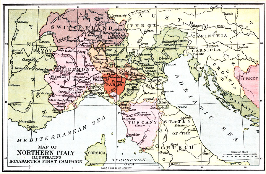 Northern Italy Illustrating Bonaparte's First Campaign