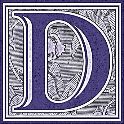 Presentation Alphabets: Drop Caps Letter D - Style 039
