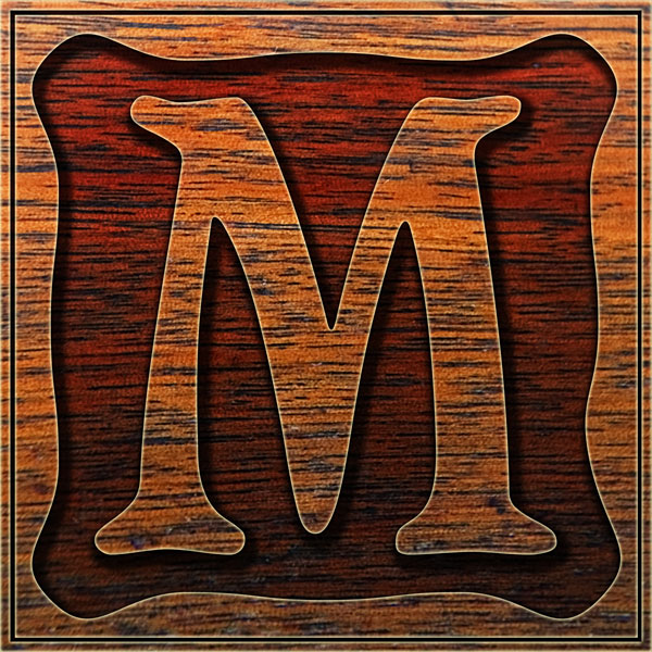 m letter in different style