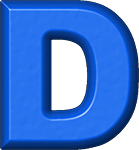 Presentation Alphabets: Blue Refrigerator Magnet D