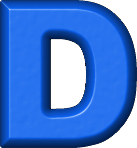 Presentation Alphabets: Blue Refrigerator Magnet D