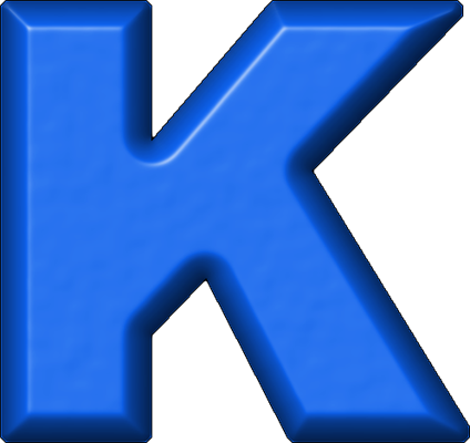 blue letter k 3d render