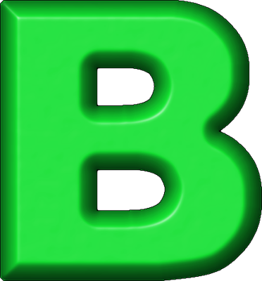 the letter b in green