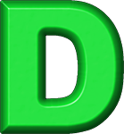 Presentation Alphabets: Green Refrigerator Magnet D