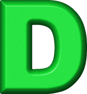 Presentation Alphabets: Green Refrigerator Magnet D