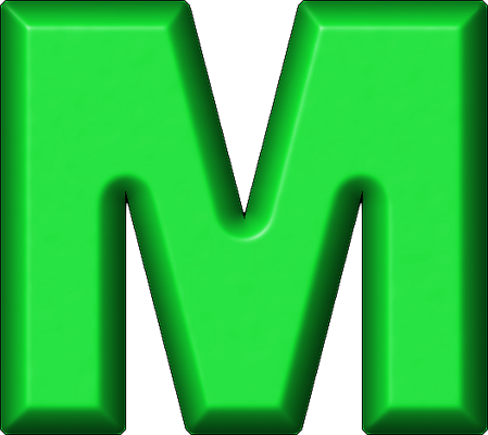 Presentation Alphabets: Green Refrigerator Magnet M