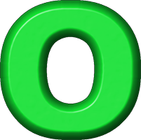 Presentation Alphabets: Green Refrigerator Magnet O