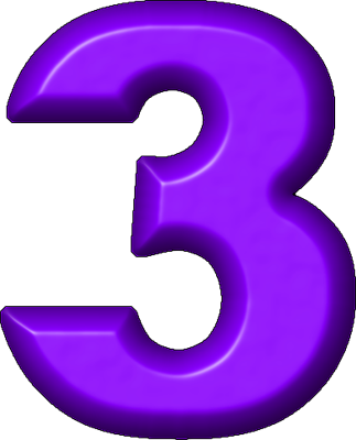 Number 3 Three with Student Cap on Isolated Background in Purple