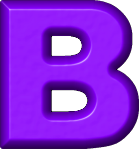 Presentation Alphabets: Purple Refrigerator Magnet B