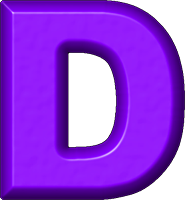 Presentation Alphabets: Purple Refrigerator Magnet D