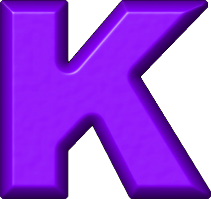 letter k in purple diamond