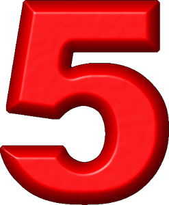 Number 5 Images Red