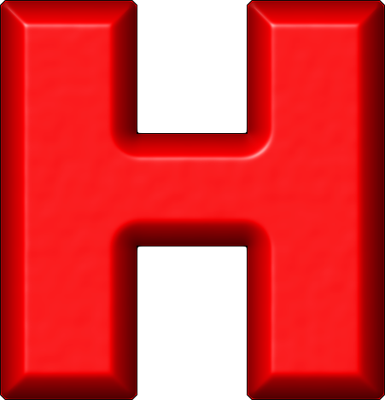 Presentation Alphabets: Red Refrigerator Magnet H