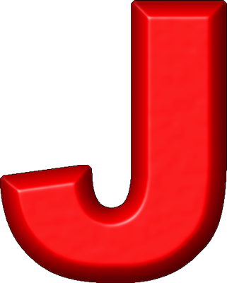 Presentation Alphabets: Red Refrigerator Magnet J