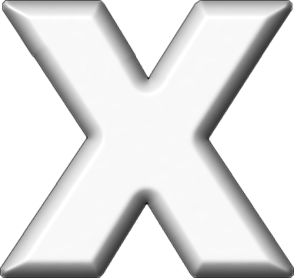 white letter x