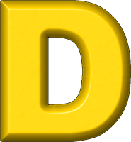 Presentation Alphabets: Yellow Refrigerator Magnet D