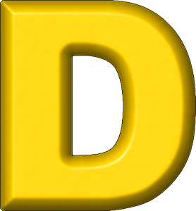 Presentation Alphabets: Yellow Refrigerator Magnet D