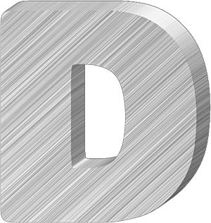 Presentation Alphabets: Aluminum 3-D Letter D