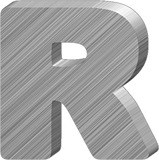 Presentation Alphabets: Aluminum 3-D Letter R