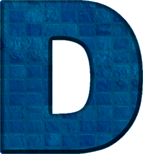 Presentation Alphabets: Blue Tile Letter D
