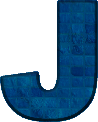 Presentation Alphabets: Blue Tile Letter J