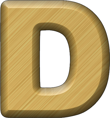 Presentation Alphabets: Brass Letter D