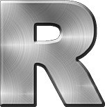 Presentation Alphabets: Brushed Metal Letter R