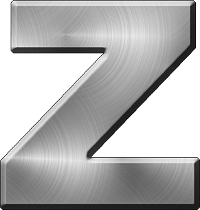 Presentation Alphabets: Brushed Metal Letter Z