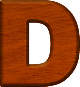 Presentation Alphabets: Cherry Wood Letter D
