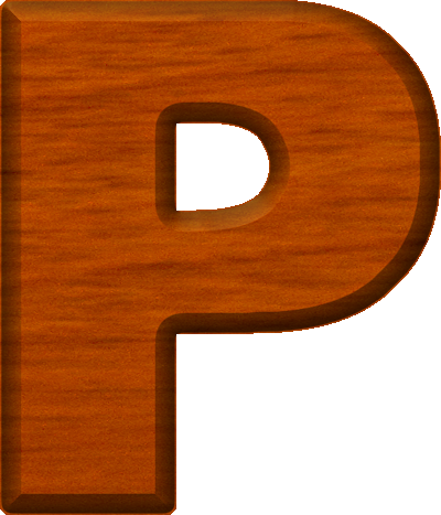Presentation Alphabets: Cherry Wood Letter P