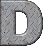 Presentation Alphabets: Diamond Plate Letter D