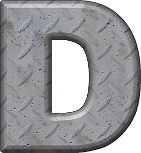 Presentation Alphabets: Diamond Plate Letter D