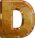 Presentation Alphabets: Gold Leaf Letter D