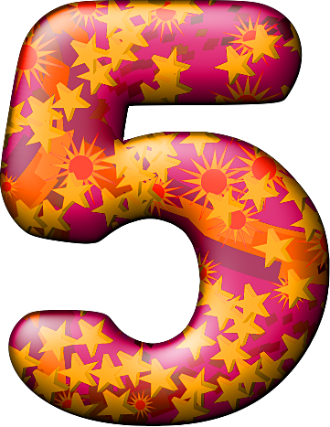 Presentation Alphabets: Party Balloon Warm Numeral 5