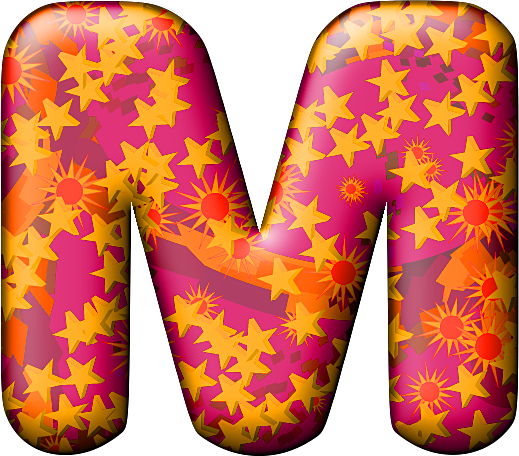 Presentation Alphabets: Party Balloon Warm Letter M