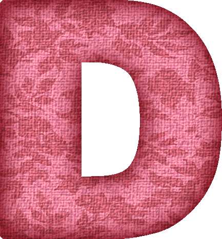 Presentation Alphabets: Pink Flower Fabric Letter D